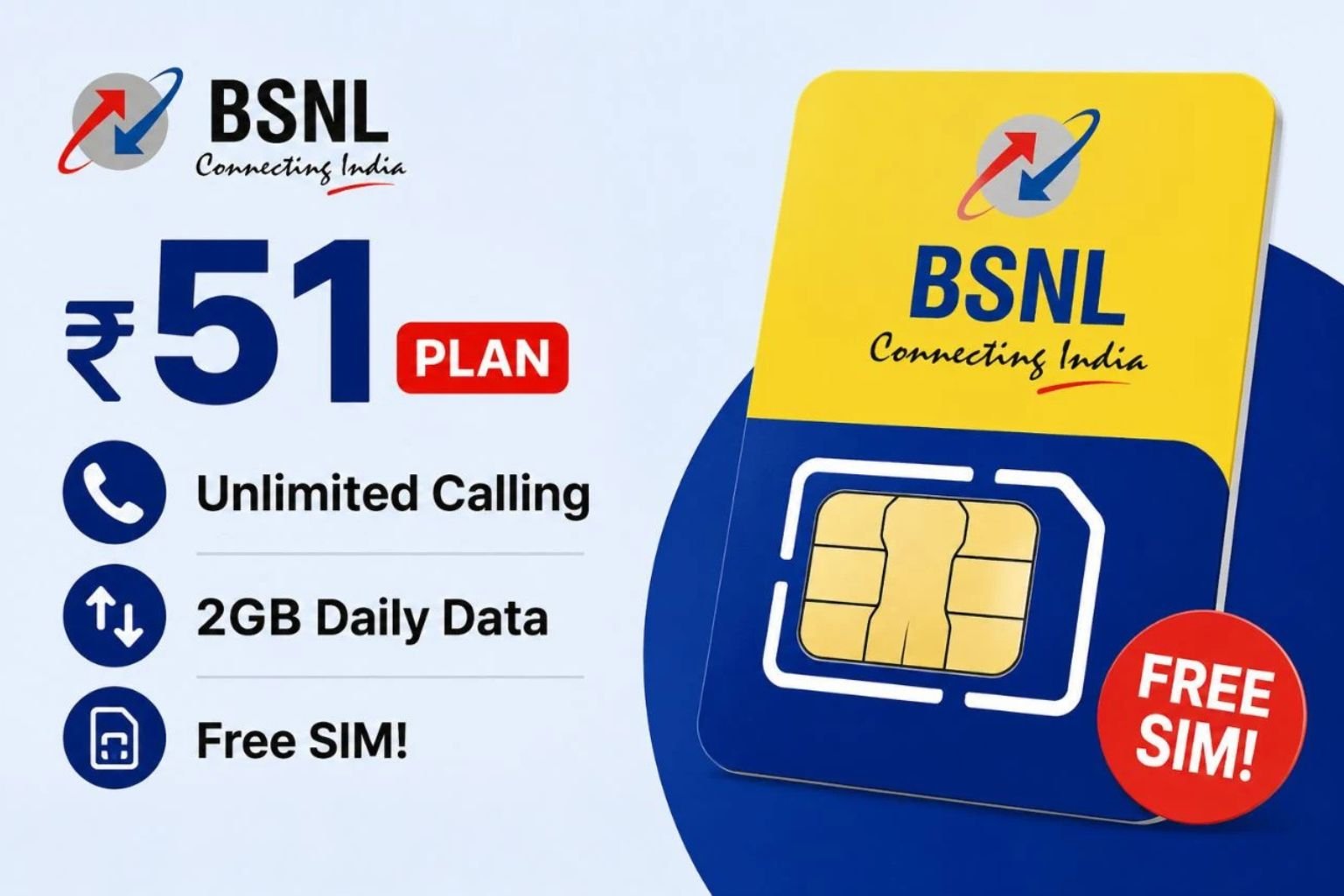 মাত্র ₹৫১ টাকায় BSNL-এর ধামাকা অফার! প্রতিদিন ২GB ডেটা, আনলিমিটেড কলিং